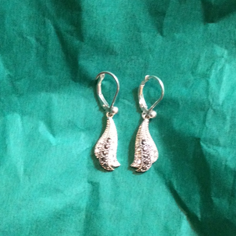 Judith Jack Marcasite and White Crystal Earrings